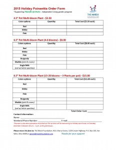 2015 Holiday Poinsettia Order Form